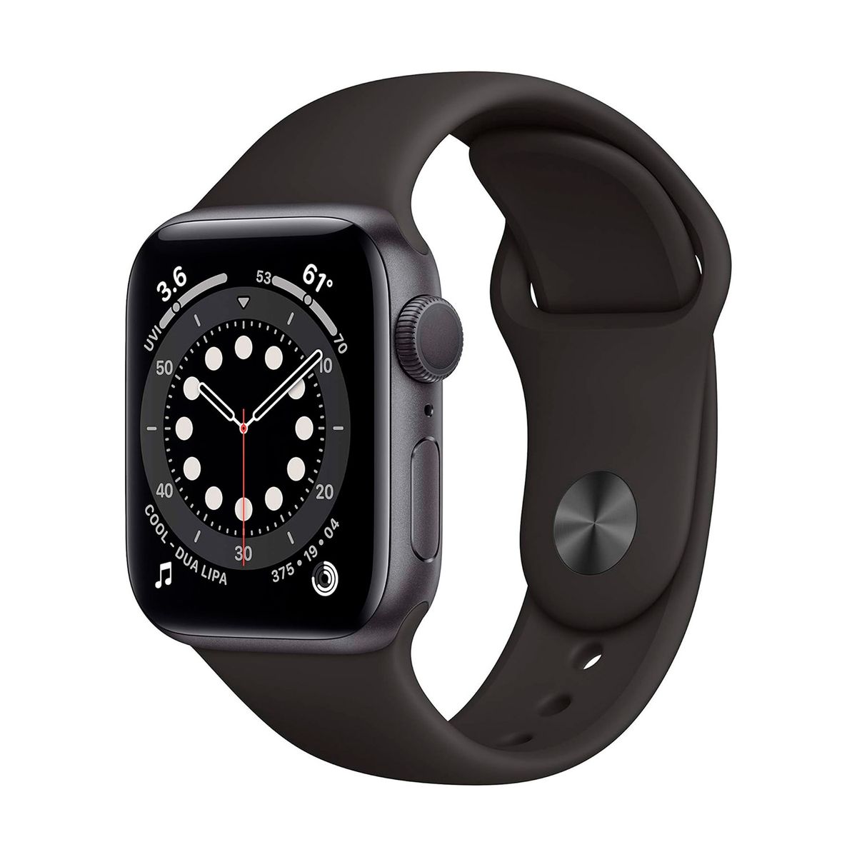 APPLE - Apple Watch Series 6 40mm GPS Space Gray Aluminum Case Black Sport Band