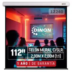 DINON - Telón Mural 112 11 - Pantalla Proyector 2,00mx2,00m