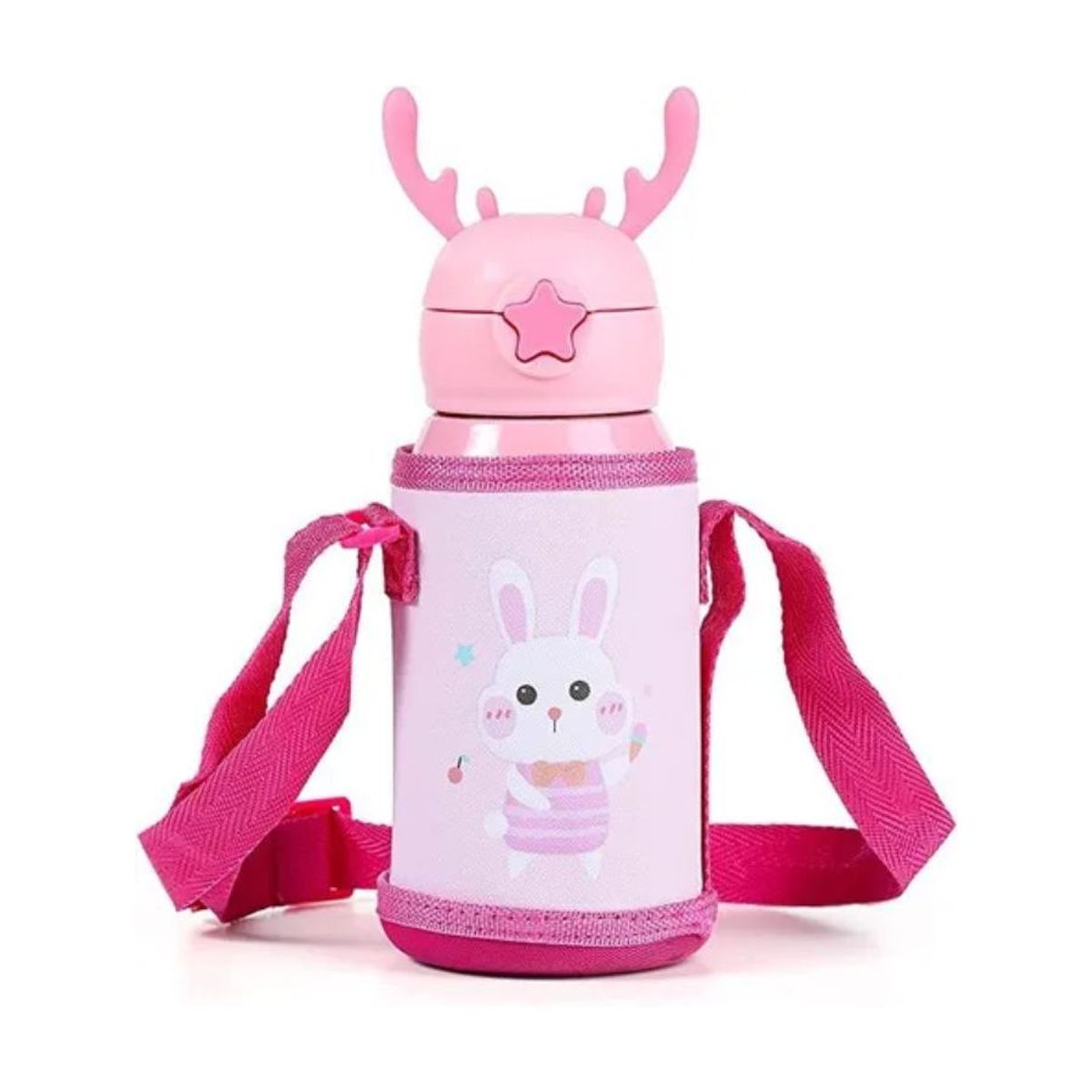GENERICO - Botella De Agua Térmica Portatil 500ml Conejito Rosa Infantil