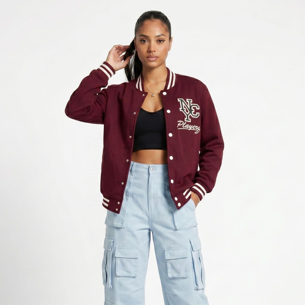 D'JOE - Polerón Universitario Forro Polar New Madrid Mujer