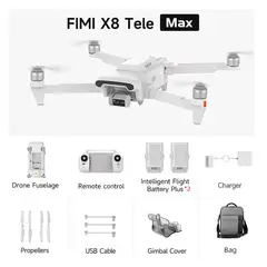 FIMI - X8 Tele Max lente Dual Drone 4K 60fps 20Km AI 30x Zoom Combo