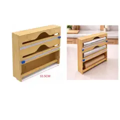 GENERICO - Organizadora De Madera Para Papel Aluminio 7.5x24x33.5cm 1pcs