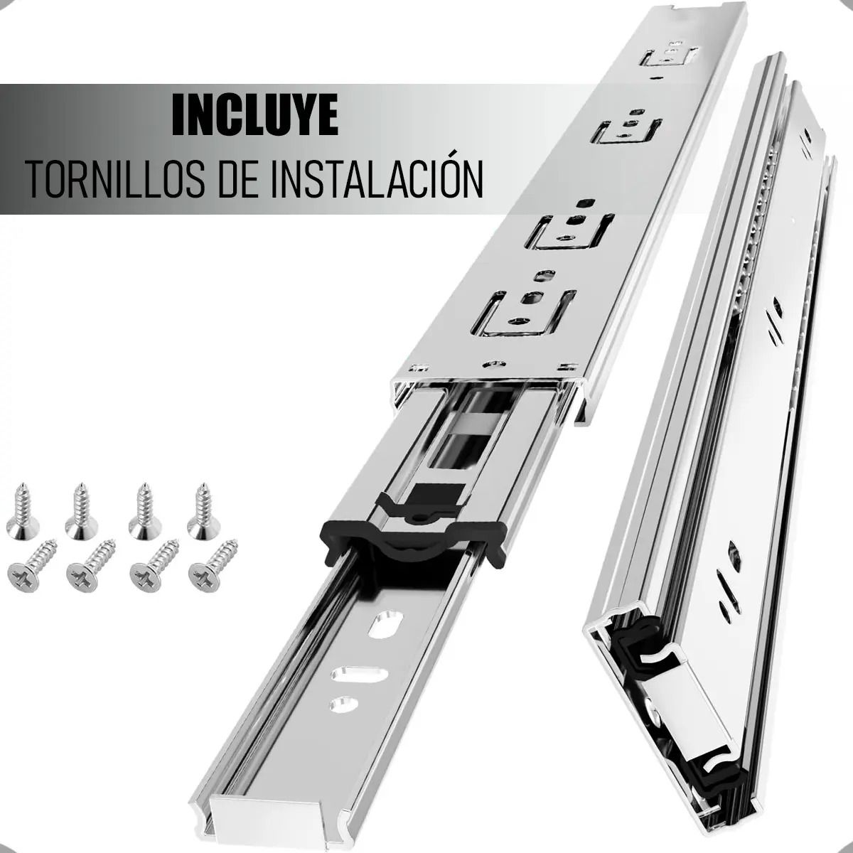 GENERICO - Corredera Telescópica Riel Para Cajones Corredera Riel 30 Cm