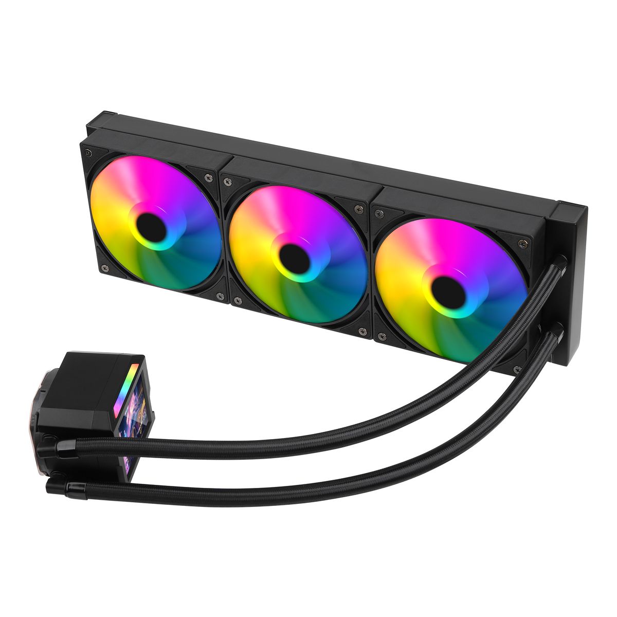 GENERICO - REFRIGERACION LIQUIDA ESGAMING AURORA 360M ARGB - CON PANTALLA DIGITAL IPS 2.8" - 3 VENTILADORES