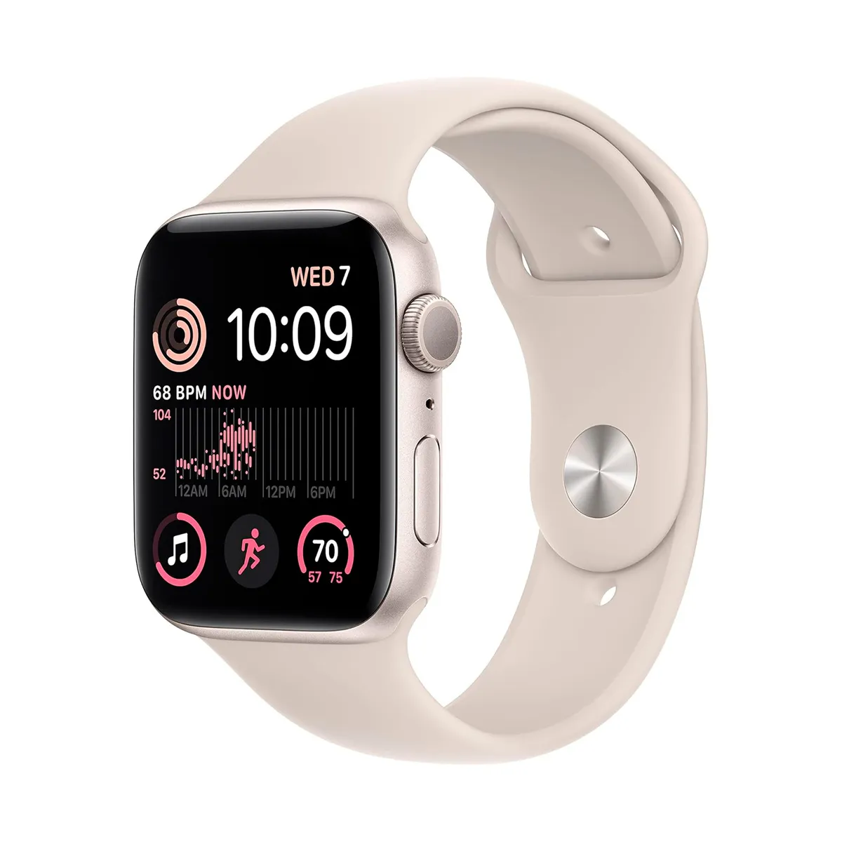 APPLE - Reloj Apple Watch SE 2nd Gen GPS 44mm Starlight Aluminum Case Starlight Sport Band