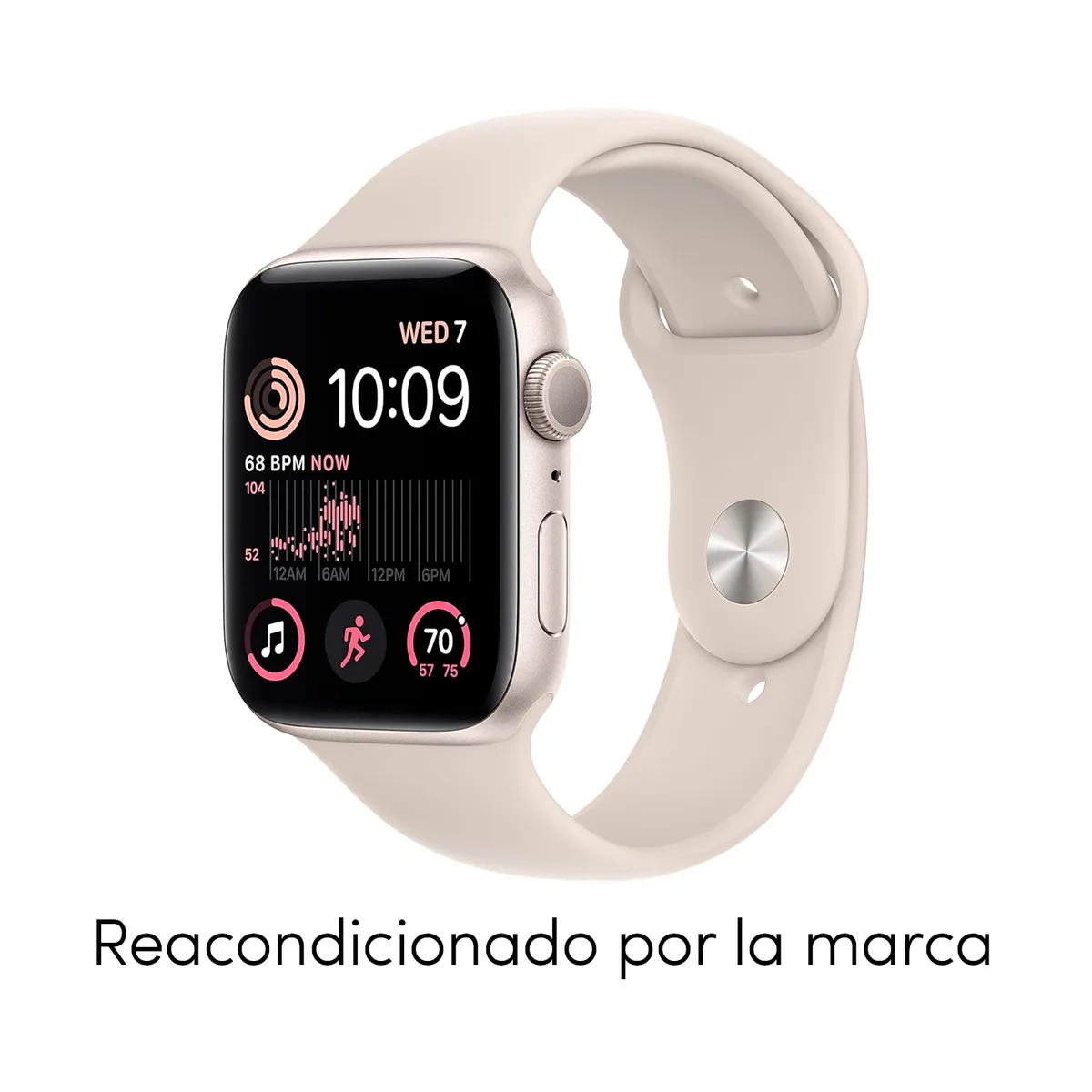 APPLE - Reloj Apple Watch SE 2nd Gen GPS 44mm Starlight Aluminum Case Starlight Sport Band