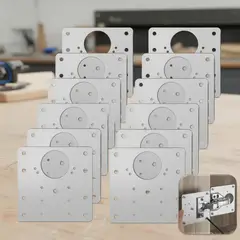 GENERICO - Pack X12 Placas Reparadoras De Bisagras Placas De Montaje