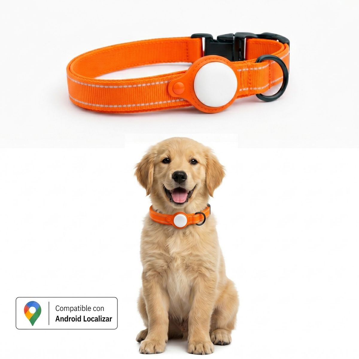 GENERICO - Collar de Perro con Localizador GPS compatible con Android Talla L