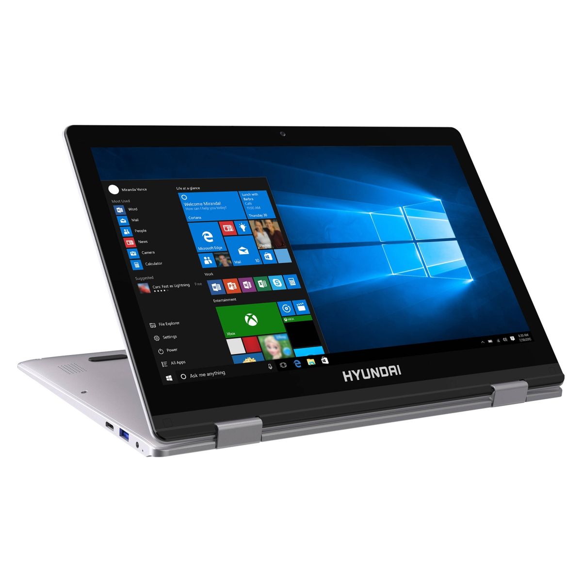 HYUNDAI - Notebook 2 En 1 Touch Intel Celeron 4GB RAM 64GB SSD 13.3" (Teclado y sistema en Inglés-configurable al español)