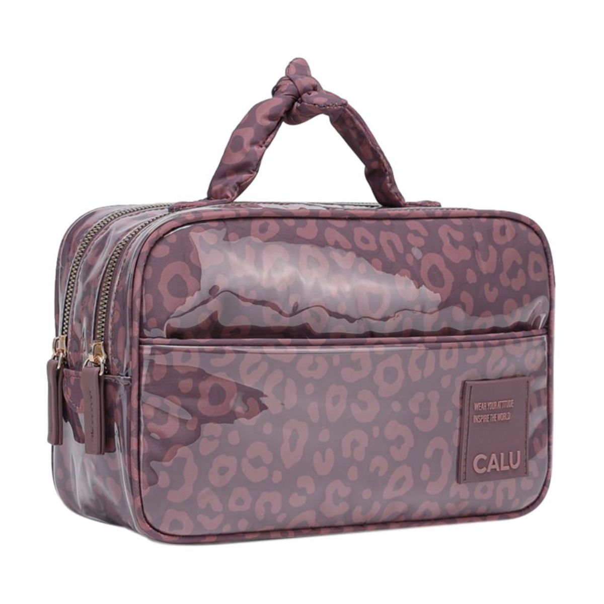 CALU - Neceser Organizador Vitto Animal Print Rosado Calu