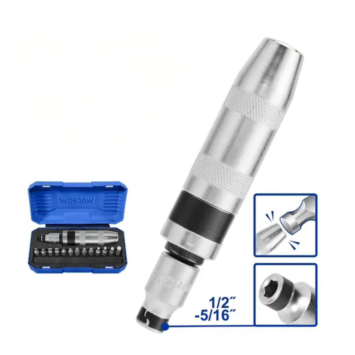 WADFOW - Set Destornillador De Impacto Sl/Ph/H 13 Piezas Wadfow