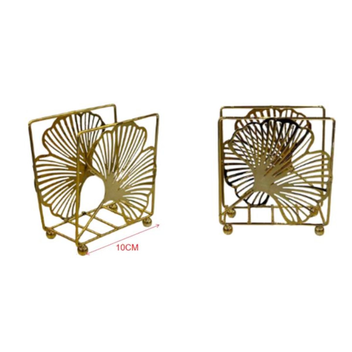 GENERICO - Servilletero Metálico Dorado Premium - 10x10x4.5cm - Organizador De Mesa De Lujo - 1PCS