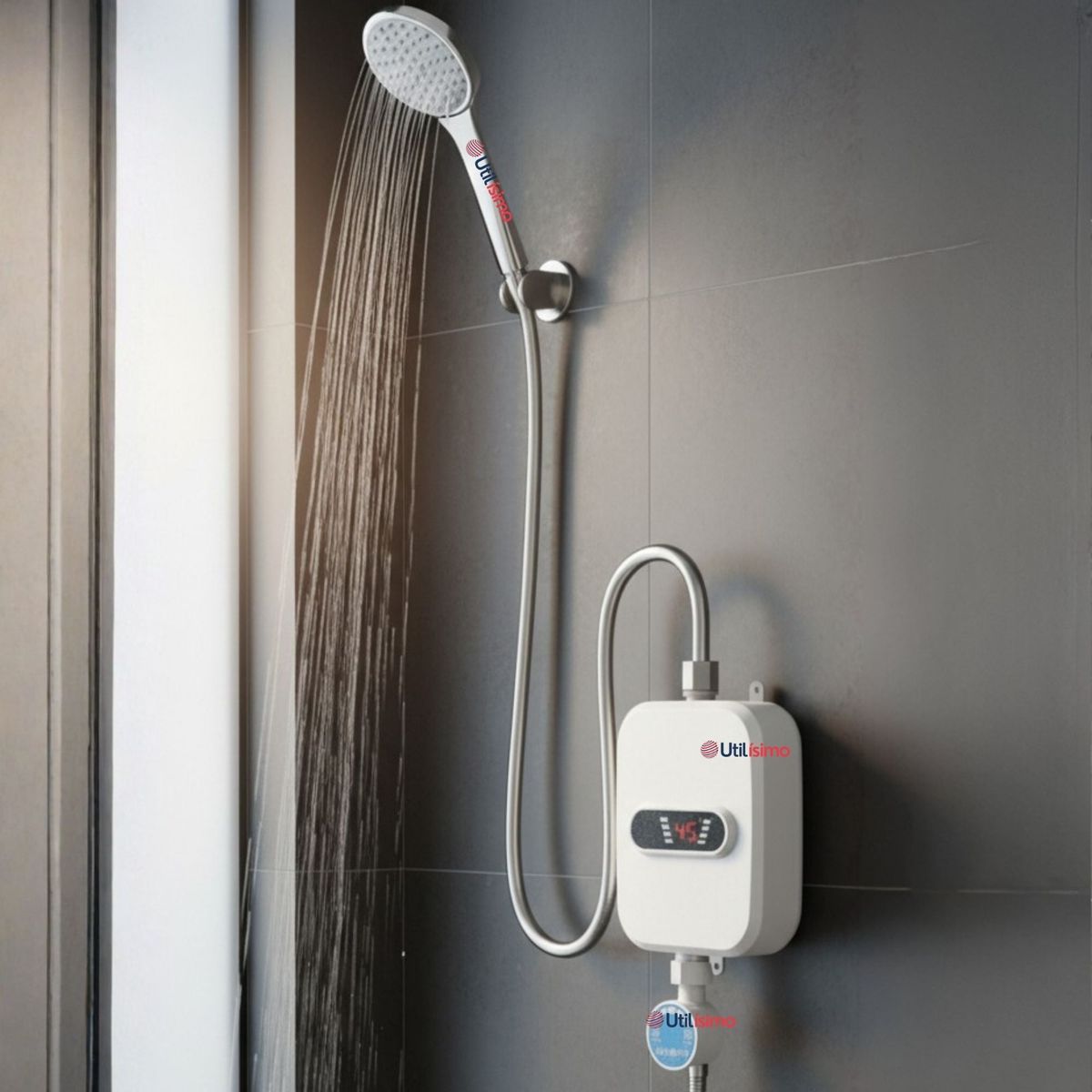 LINE - Mini Calentador De Agua Eléctrico Calefón Ducha Calienta En 3seg Blanco 3.500w Calefónt