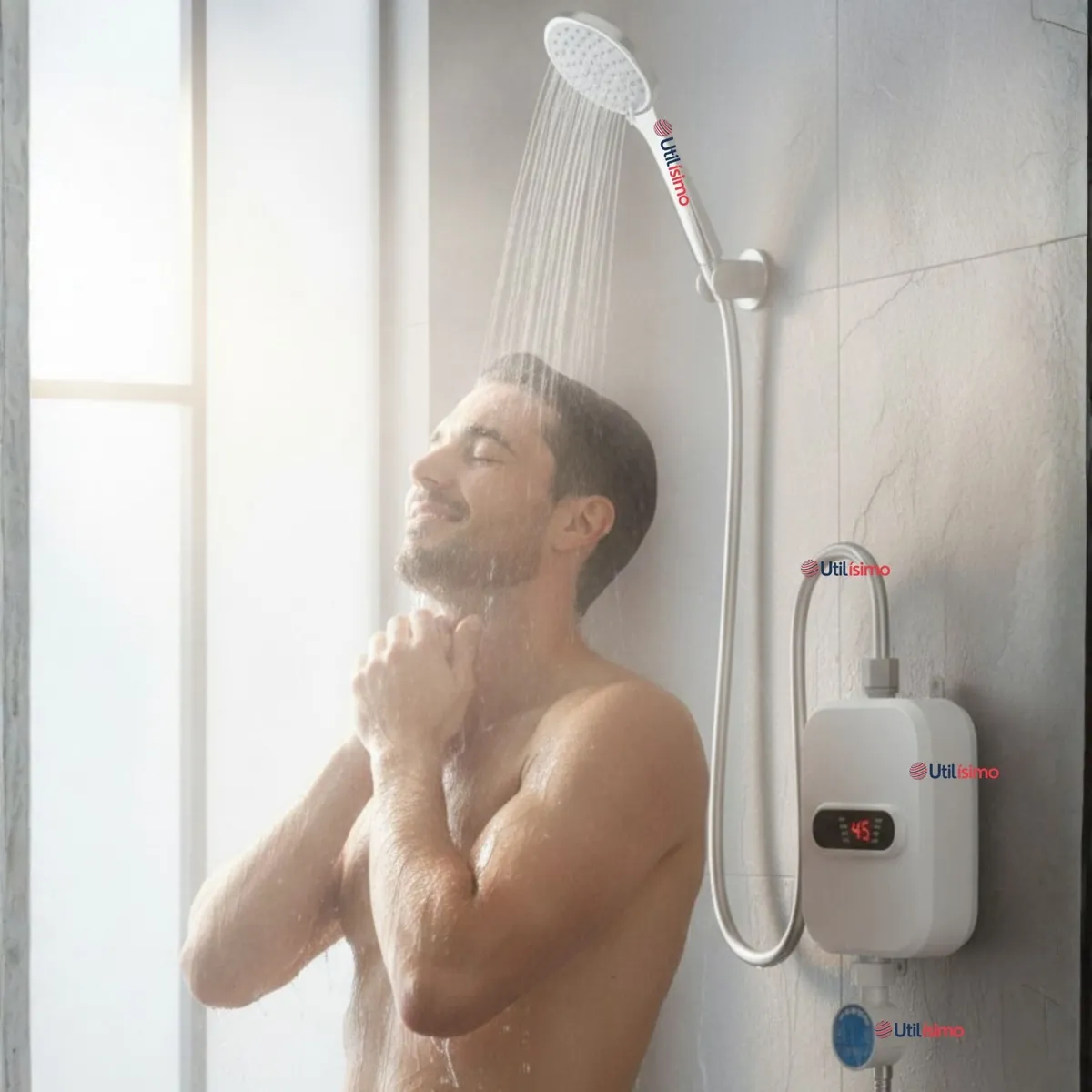 LINE - Mini Calentador De Agua Eléctrico Calefón Ducha Calienta En 3seg Blanco 3.500w Calefónt