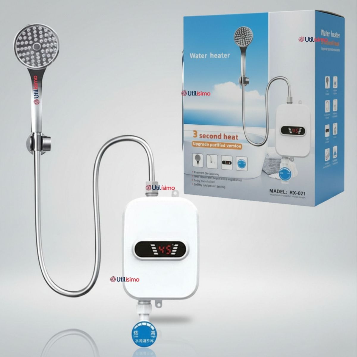 LINE - Mini Calentador De Agua Eléctrico Calefón Ducha Calienta En 3seg Blanco 3.500w Calefónt