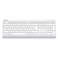 MEETION - Teclado Silencioso Recargable Inalambrico + BT BTK530 Blanco