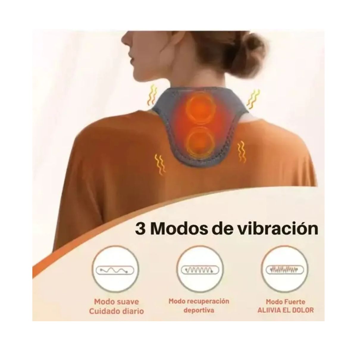 MOVI - Masajeador Térmico De Cuello 2 en 1 (Vibración y Terapia Calor)