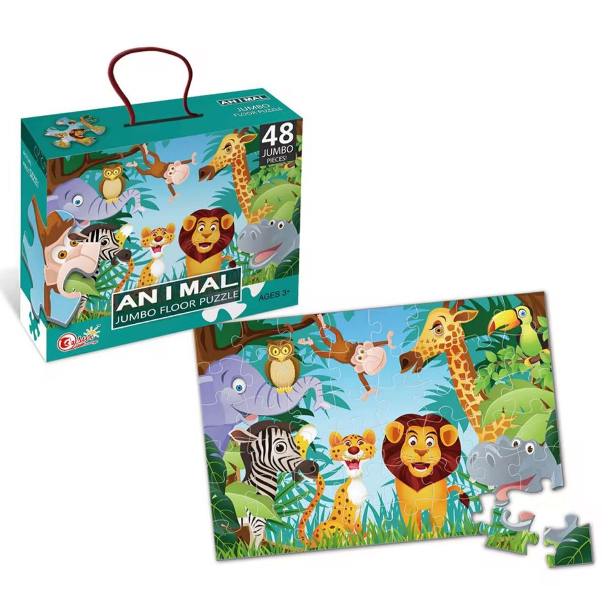 GENERICO - Rompecabezas Para Niños 48 Piezas Grande Animales de la Selva