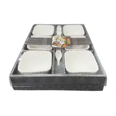 GENERICO - Set de Loza 6 Piezas con Cucharas Platos para Aperitivos y Snacks
