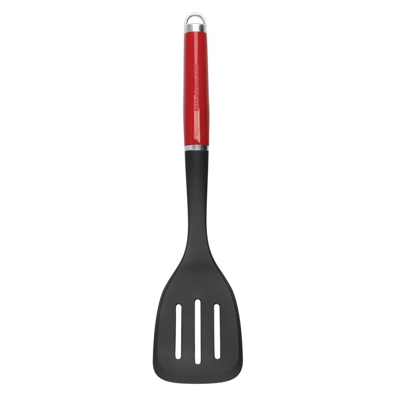 KITCHENAID - Espatula Ranurada Nylon Mango Rojo Kitchenaid