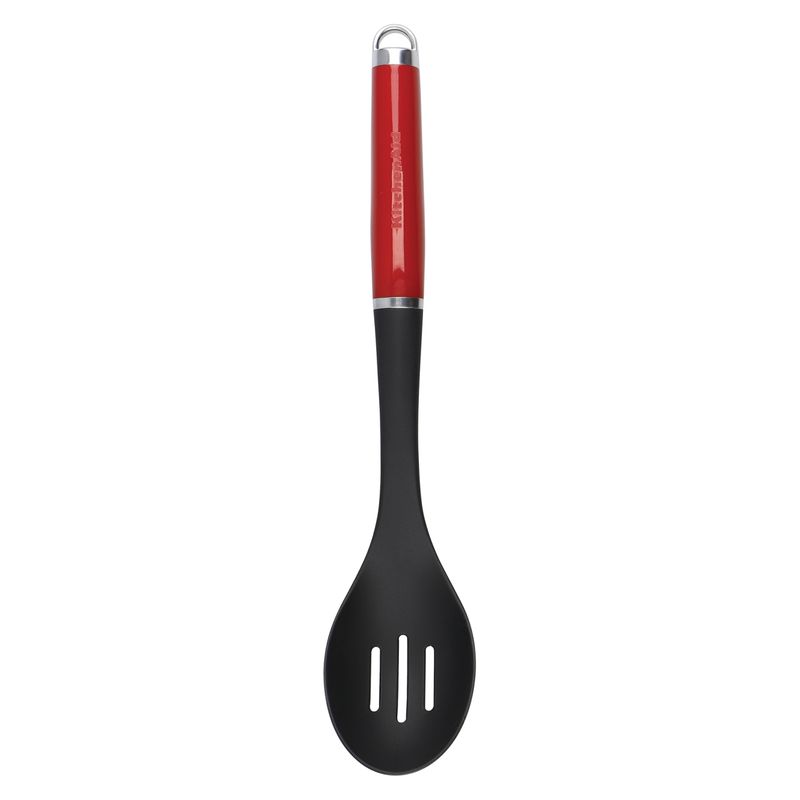 KITCHENAID - Cuchara Ranurada Nylon Mango Rojo Kitchenaid