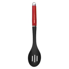 KITCHENAID - Cuchara Ranurada Nylon Mango Rojo