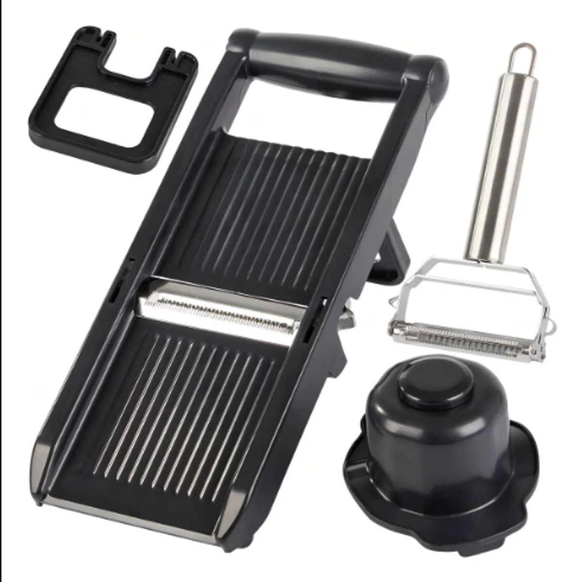 GENERICO - Rallador Mandolina Titan Peeler Pro 3 en 1 Pelador Triturador Negro