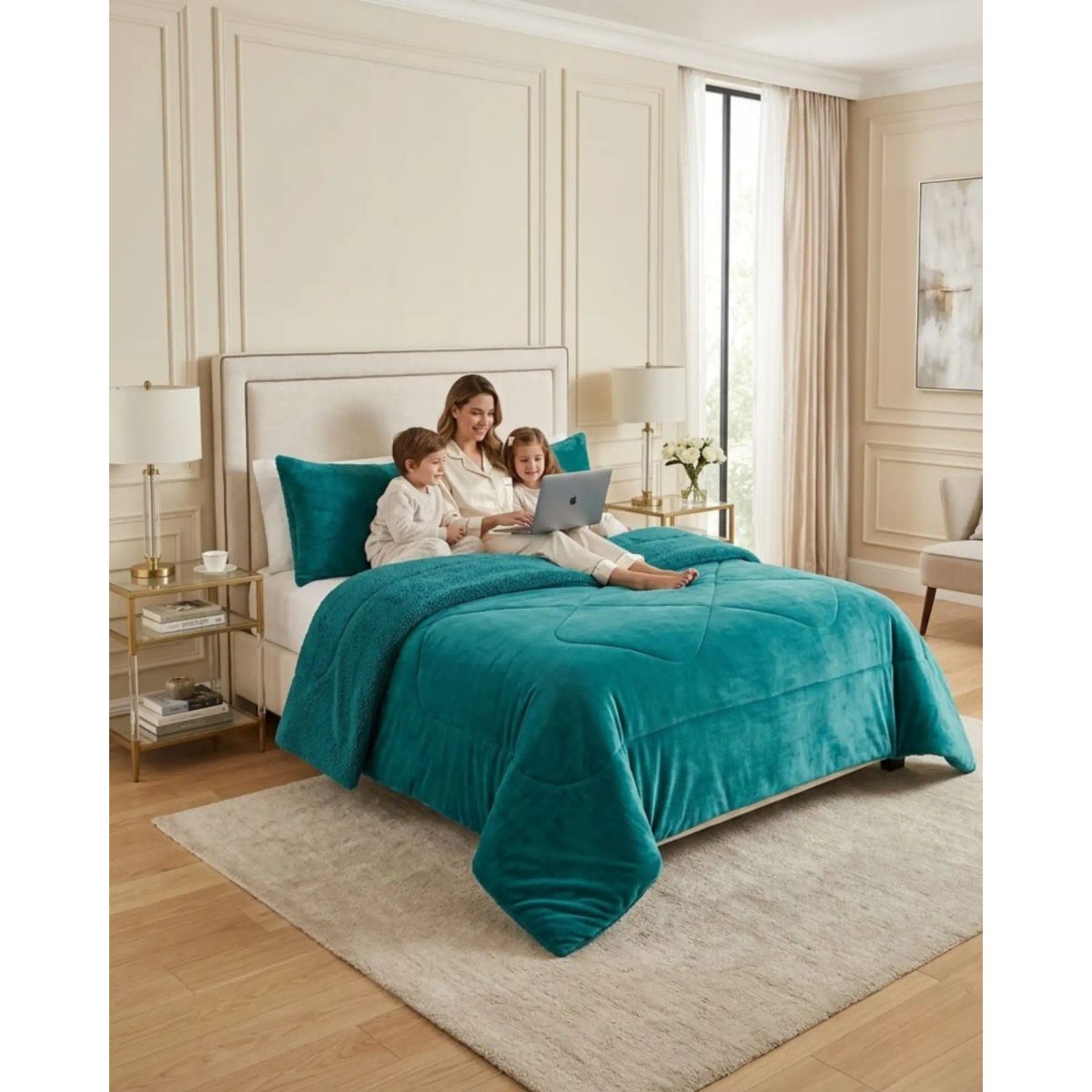 GENERICO - Cubrecamas Plush Con Chiporro Premium 2 Plazas