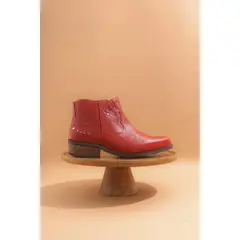 GIANI DAFIRENZE - Botin Cuero Mujer Zapador Rojo