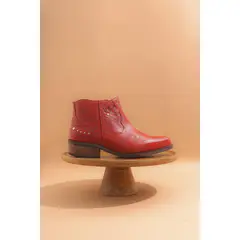 GIANI DAFIRENZE - Botin Cuero Mujer Zapador Rojo