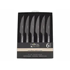 DORAL - SET DE 6 CUCHILLOS PARA CARNE ACERO INOXIDABLE LINEA BERLIN