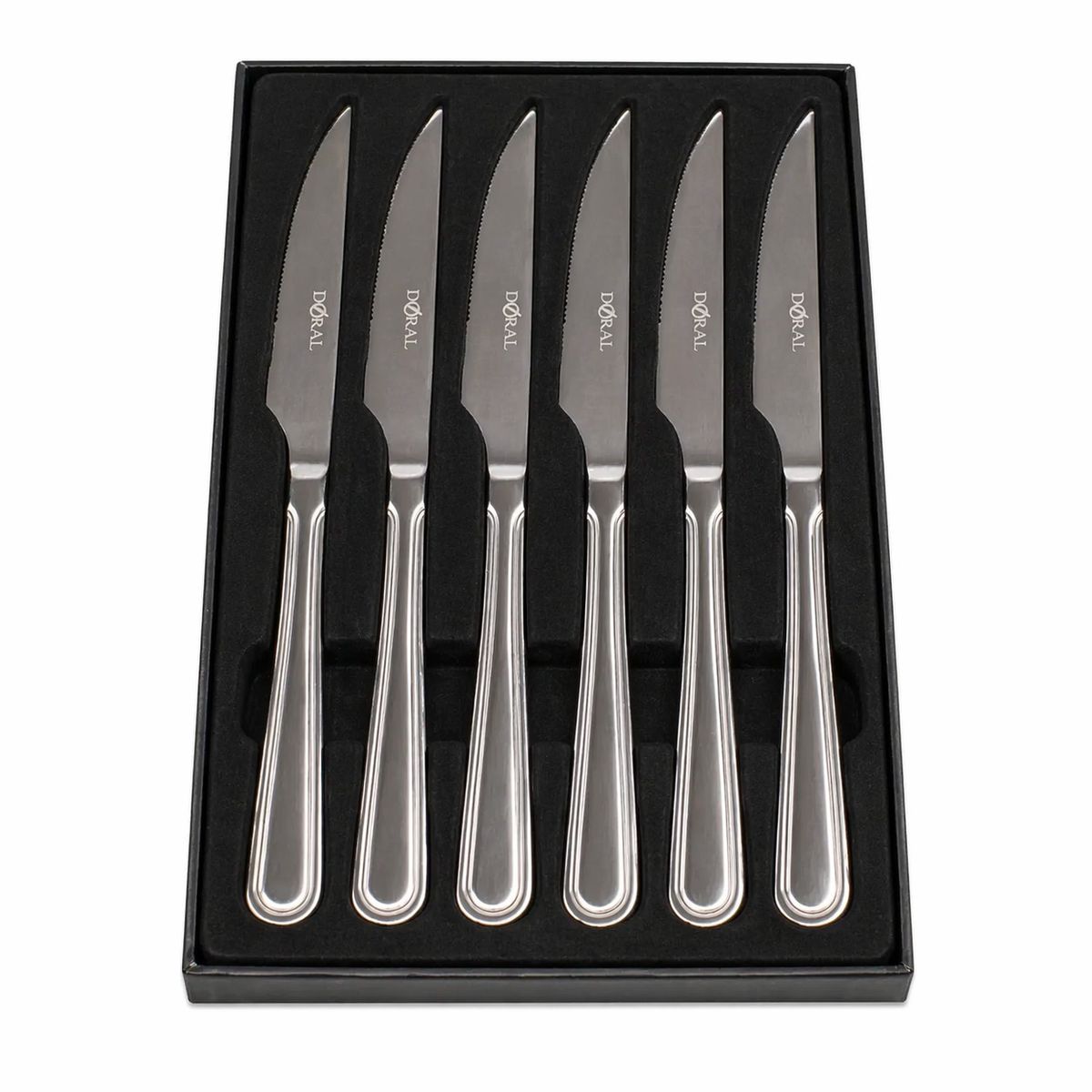 DORAL - SET DE 6 CUCHILLOS PARA CARNE ACERO INOXIDABLE LINEA BERLIN DORAL
