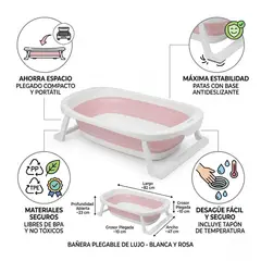 GENERICO - Banera Tina Plegable Para Bebes Rosado