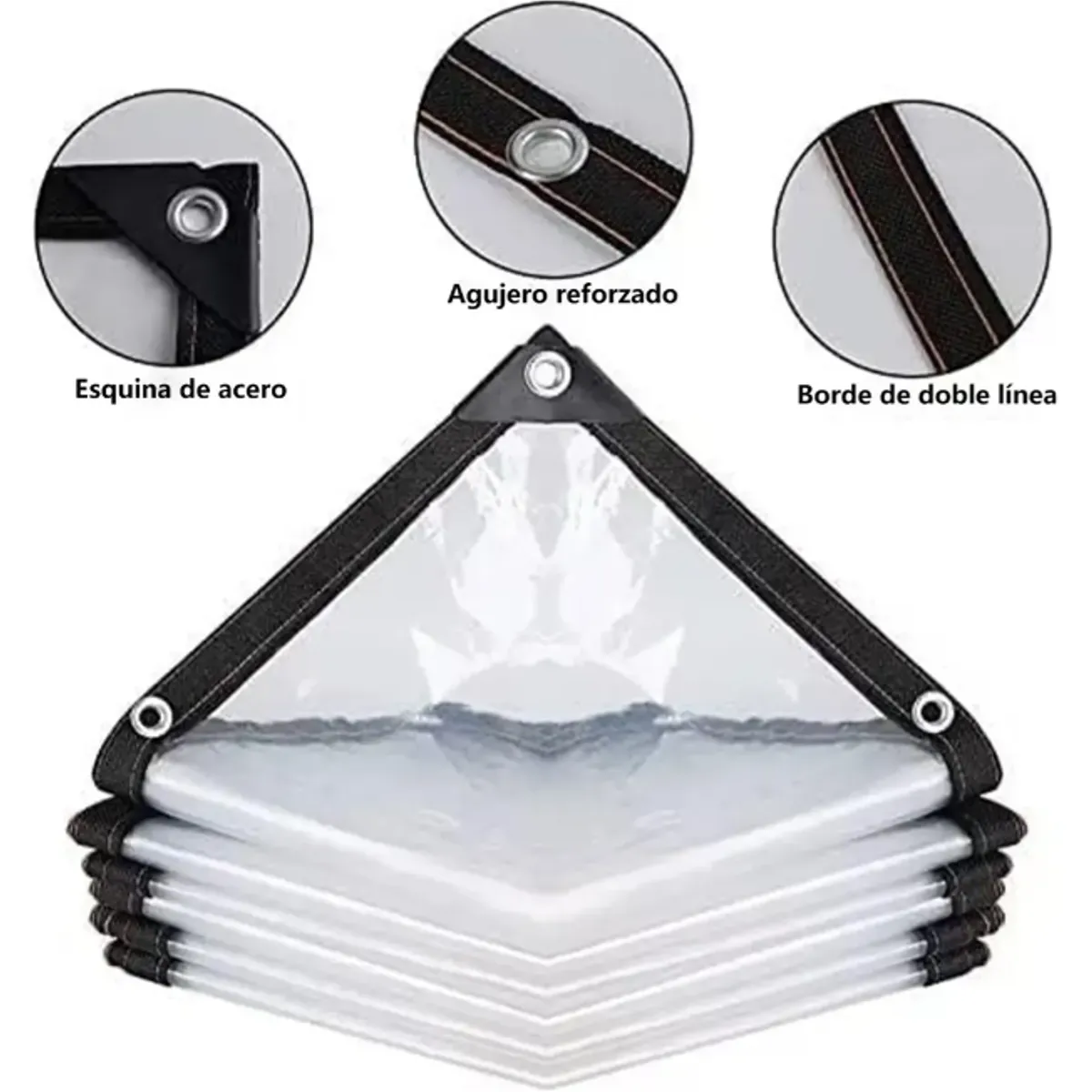 GENERICO - LONA CARPA TRANSPARENTE IMPERBEABLE MULTIUSOS 6X8  MTS