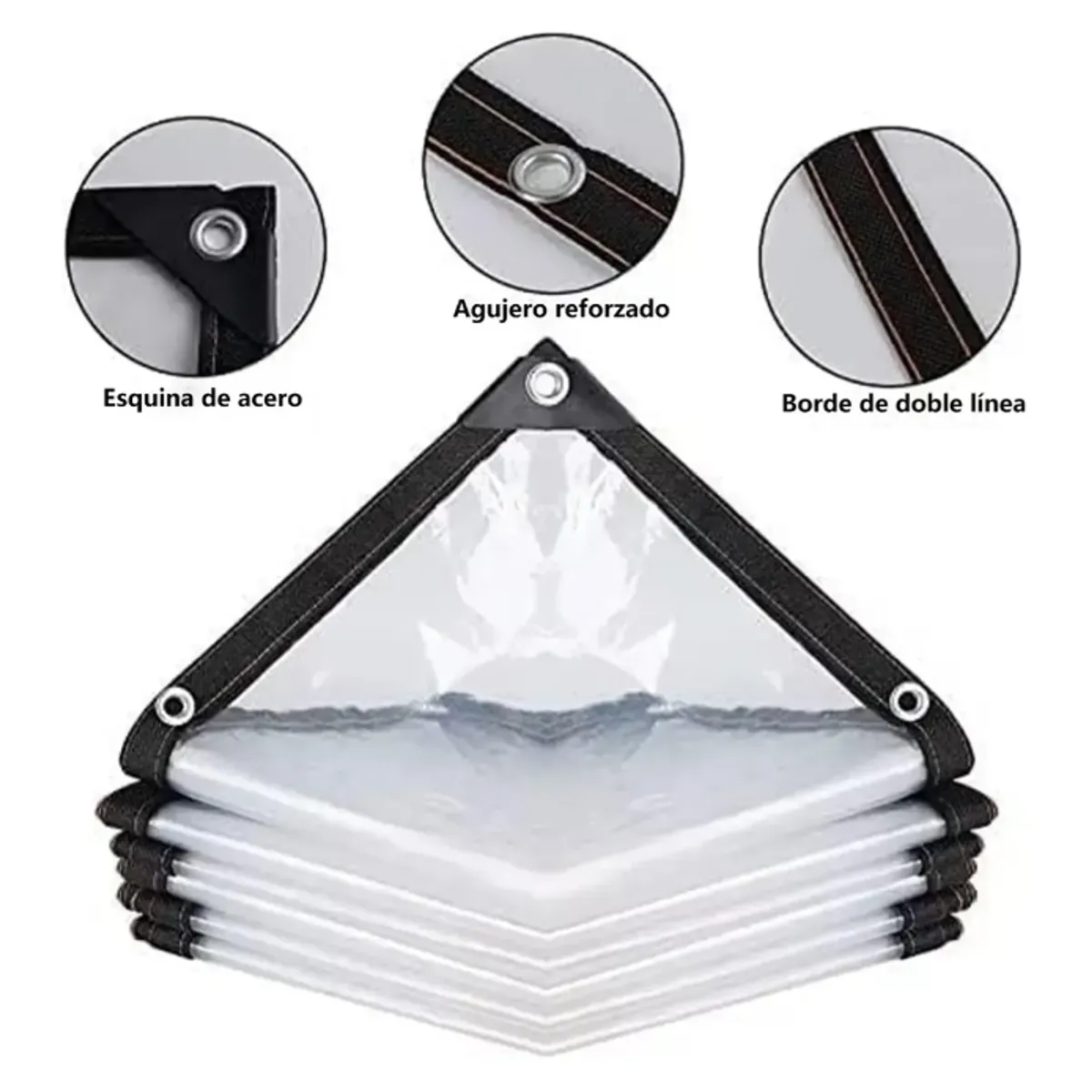 GENERICO - LONA CARPA TRANSPARENTE IMPERBEABLE MULTIUSOS 6X8  MTS