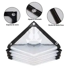 GENERICO - LONA CARPA TRANSPARENTE IMPERBEABLE MULTIUSOS 6X8 MTS
