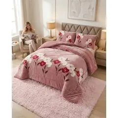GENERICO - Cubrecamas Sherpa 2 Plazas Plush Ultra Suave De Lujo