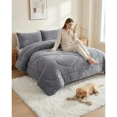 GENERICO - Cubrecamas Sherpa 2 Plazas Plush Ultra Suave De Lujo