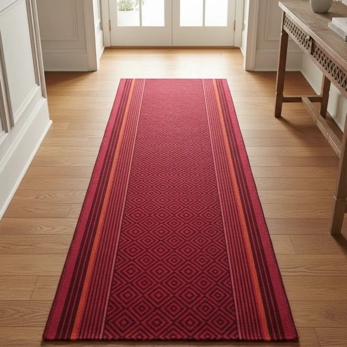 GENERICO - Alfombra De Pasillo 4 Metros Antideslizante Rojo 4