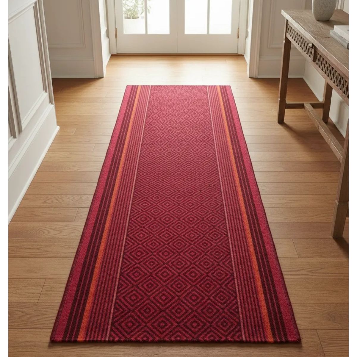 GENERICO - Alfombra De Pasillo 4 Metros Antideslizante Rojo 4