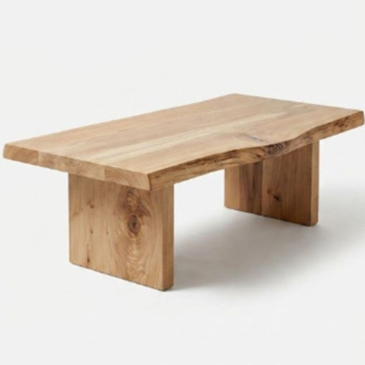 GENERICO - Mesa de Centro de Madera Maciza con canto natural  Diseño Orgánico y Minimalista