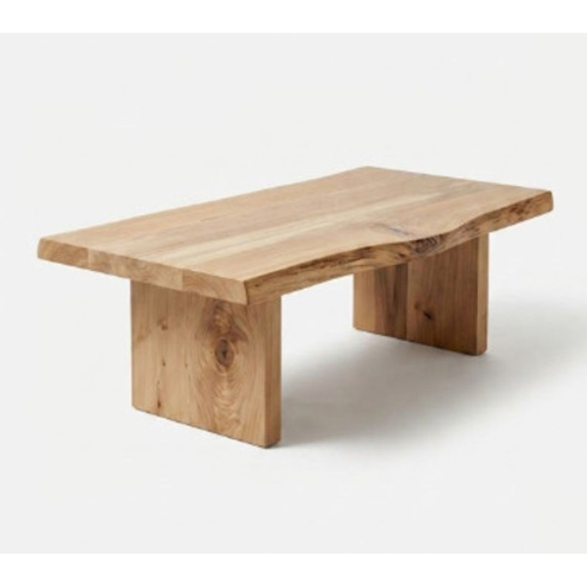 GENERICO - Mesa de Centro de Madera Maciza con canto natural  Diseño Orgánico y Minimalista