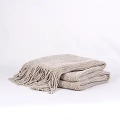 ALESSA - Manta Chenilla Adela 125x150 Beige