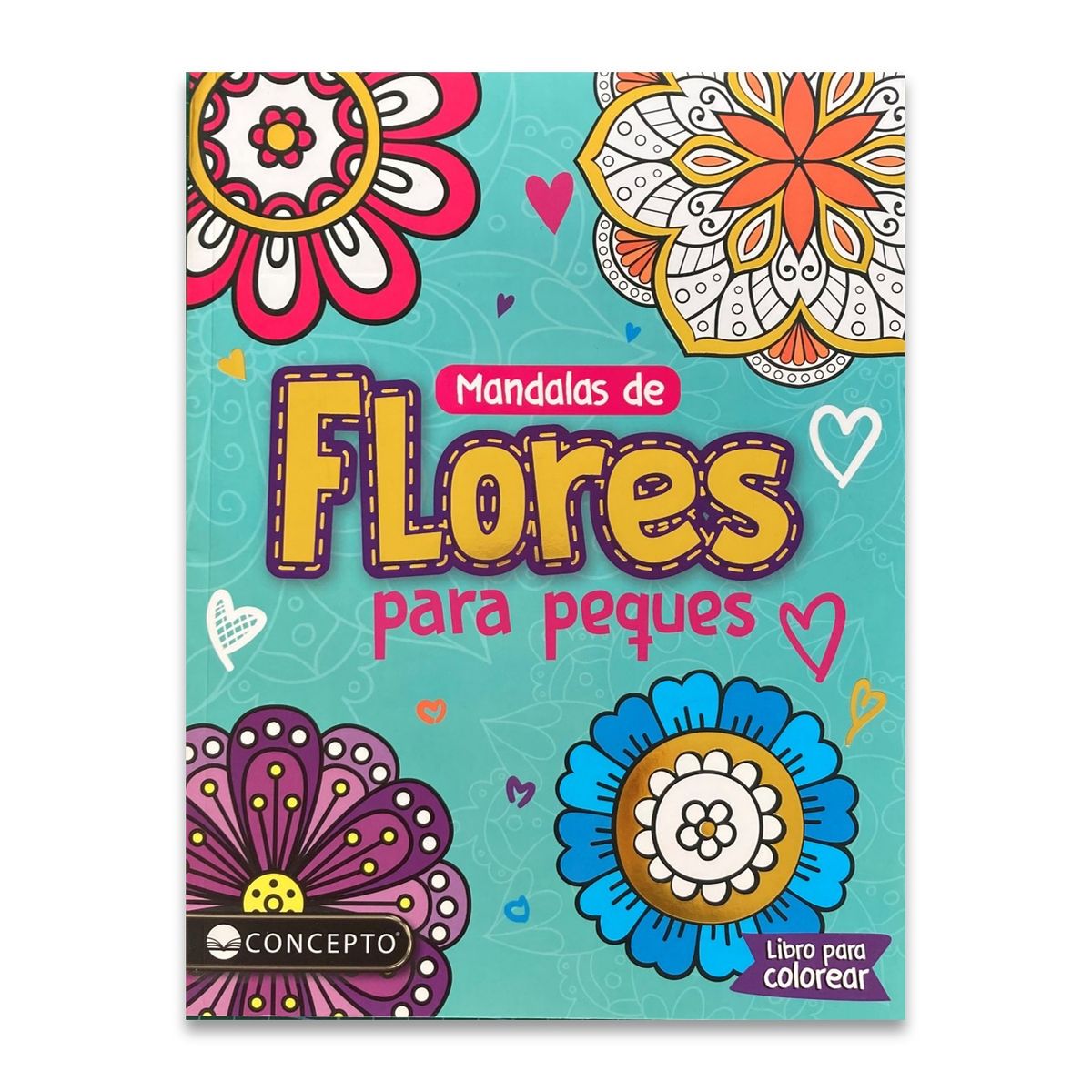 LATINBOOKS - Libro mandalas de flores para peques + 18 lápices de colores