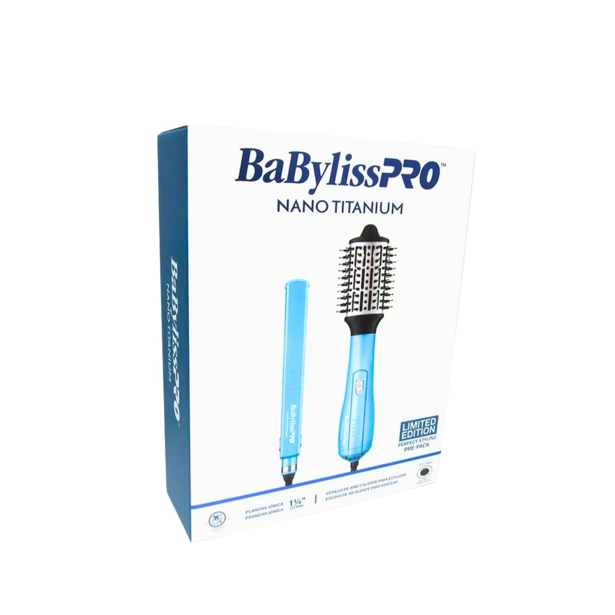 BABYLISS PRO - Kit Profesional BaBylissPRO: Plancha Nano Titanium 2091 + Cepillo Secador Voluminizador 64mm