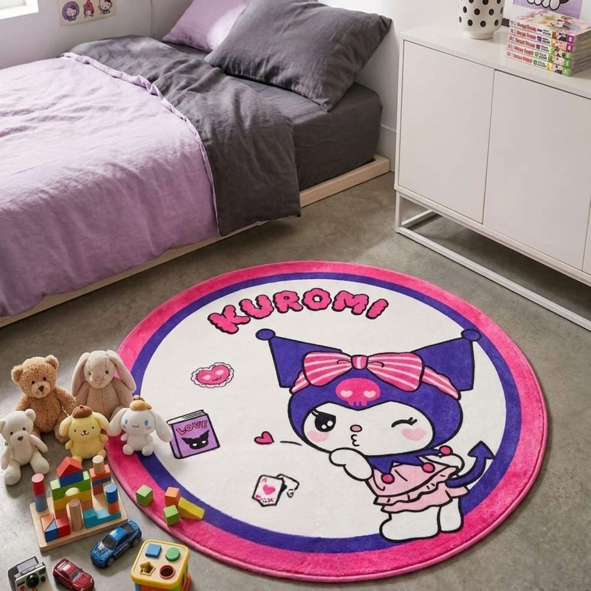 GENERICO - Alfombra Decorativa Infantil Circular de 80cm
