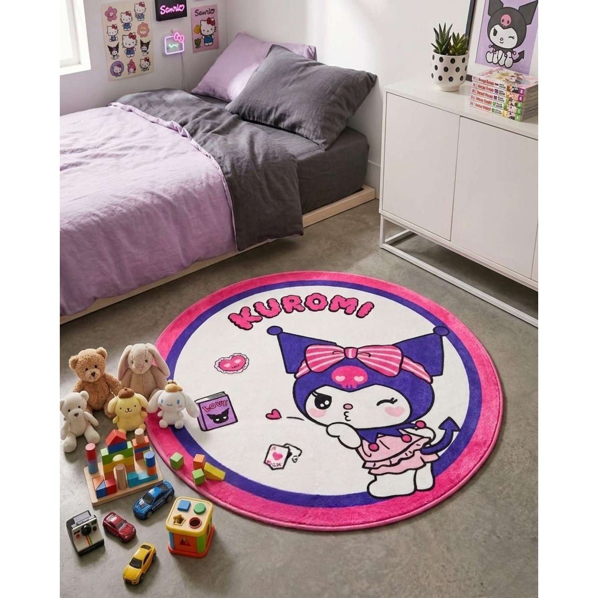 GENERICO - Alfombra Decorativa Infantil Circular de 80cm