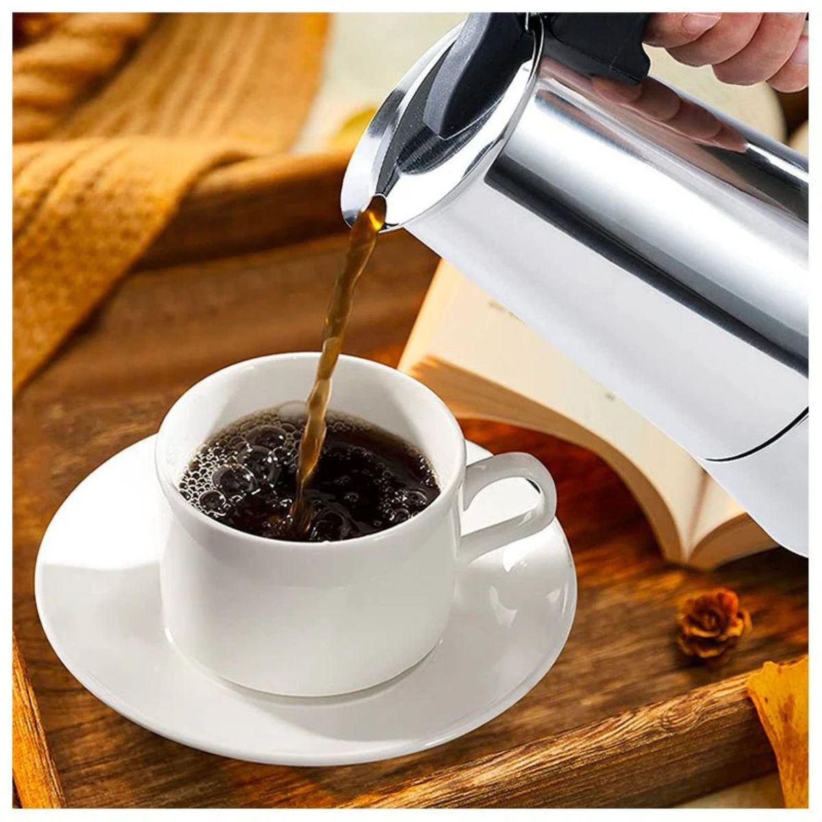 GENERICO - Cafetera Italiana Acero Inoxidable 4 Tazas Espresso