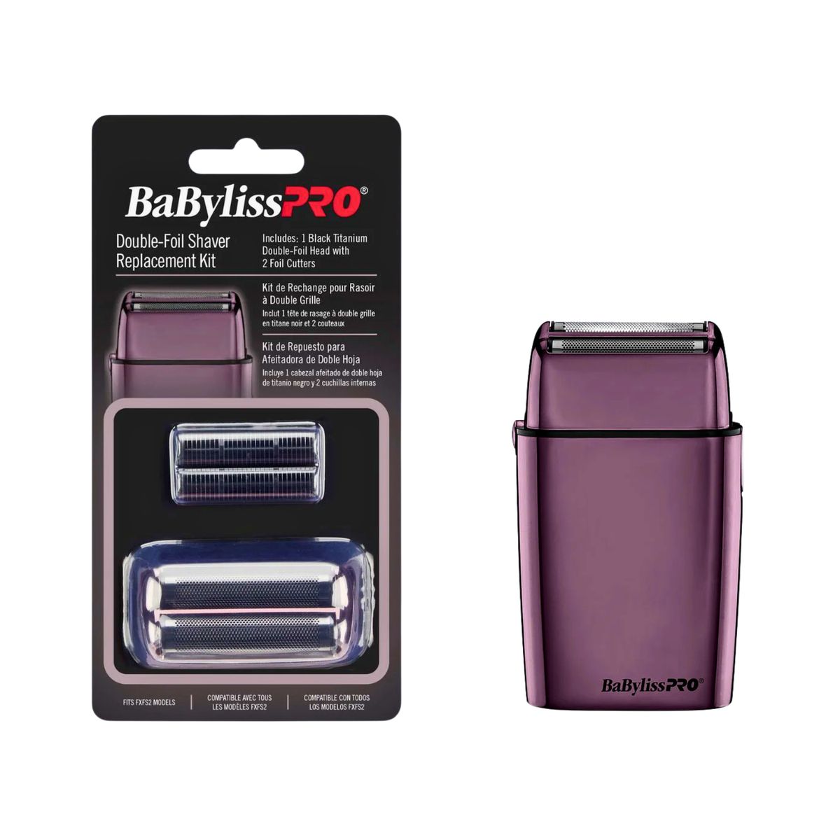 BABYLISS PRO - Repuesto De Shaver Afeitadora Babyliss Cabezal Y Cuchillas LILA