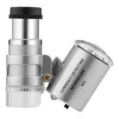 GENERICO - Mini Microscopio Bolsillo 60x Con Luz Led Y Uv